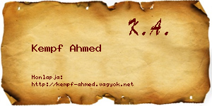 Kempf Ahmed névjegykártya